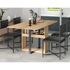 5 PCS Foldable Dining Table Set with 4 Chairs, Dining Table with Storage Rack and MDF Top, Iron Frame Chair with PU Leather Cushion-Baofuwish - 3 of 4