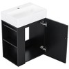 ORRD 20" Bathroom Vanity with Ceramic Sink, Diamond Door Design, Gold Handle & Side Storage Shelves - 4 of 4