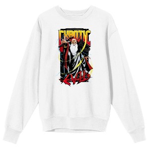 Dungeons & Dragons Chaotic Evil Men's White Long Sleeve Sweatshirt - 1 of 2