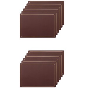 Unique Bargains Dining Room Heat Resistant Modern Faux Leather Placemats 18" x 12" 12 Pcs - 1 of 4