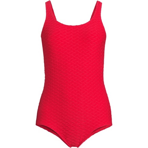 Lands' End Women's Texture Tugless One Piece Swimsuit - 10