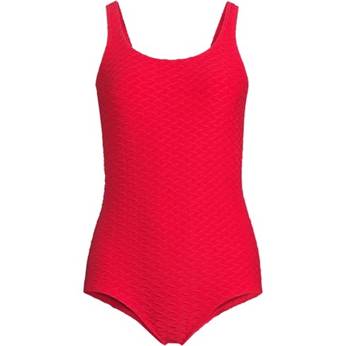 Lands' End Women's Long Tummy Control Scoop Neck Soft Cup Tugless One Piece  Swimsuit