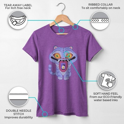 KPop Demon Hunters Girls KPop Demon Hunters Derpy Save The Date T Shirt - Purple Berry - Medium — фото 3