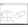 Fine Fixtures Frameport 36" Standard Vanity Sink Replacement White High Gloss Vitreous China Material, Sink Only - 2 of 2