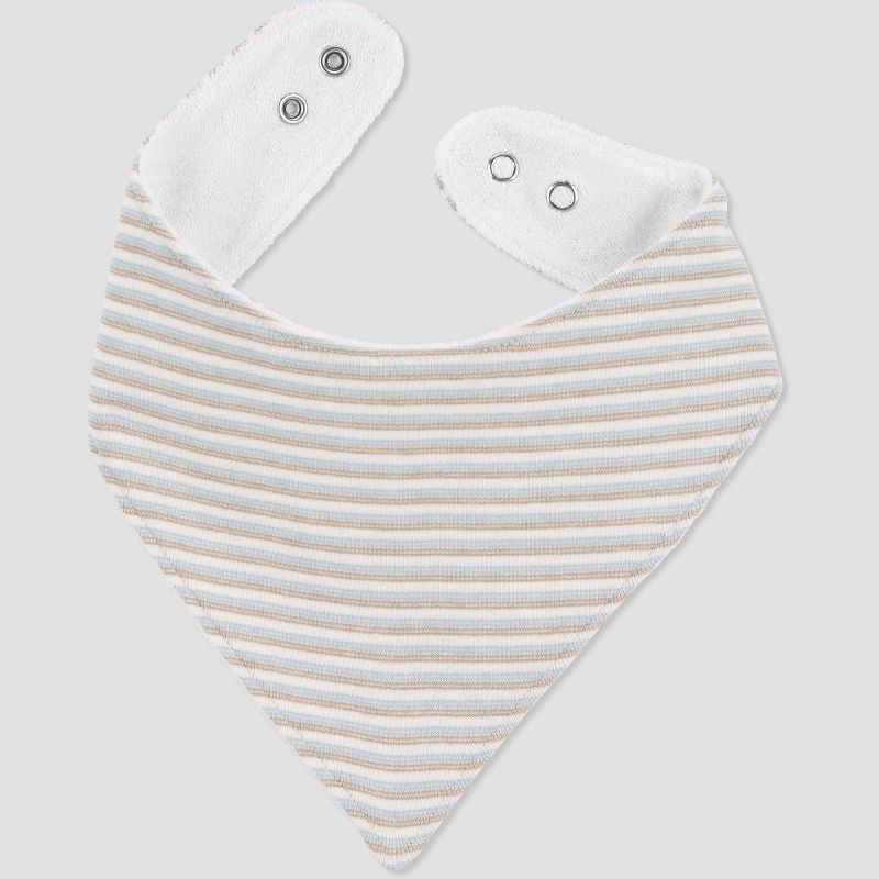 Carter&#39;s Just One by You&#174; Baby Girls&#39; 3pk Striped Bib - Blue/Brown, 4 of 7