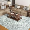 Bohemian Gray Washable Area Rug, Vintage Low Pile Non-Slip Tufted Polyester Carpet for Living Room & Bedroom - 3 of 4