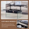 Lirago Multifunctional Lift Top Coffee Table-Black Marble Pattern with Tempered Glass Legs, Modern Design for Living Room & Office - 3 of 4