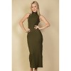 Slickblue Women's Sleeveless Maxi Dress, Rib Knit Mock Neck with Slits, Fitted Style, 5 Color Options, Size S-L - 2 of 4