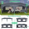 Sturdy 10'x20' Waterproof Pop Up Canopy Tent with 6 Sidewalls, Adjustable Heights, Carry Bag, Sandbags, Ropes & Stakes for Outdoor Events-Coolbibila - 4 of 4