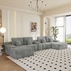150'' Corduroy Upholstery U-Shaped Sectional Sofa with 2 Ottomans, Removable Console with Storage, USB & Wireless Charging, Bluetooth Speaker - 2 of 4