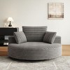 55" Fluffy Corduroy Chenille Foam Swivel Chair,Modern 360° Sleeper Lounge Seat for Living Room or Bedroom–The Pop Home - 2 of 4