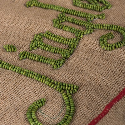 60" Burlap Jingle Collection Tan Christmas Tree Skirt
