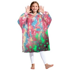 Catalonia Girls Boys Blanket Hoodie Sweatshirt Oversized, Soft Warm Fleece Wearable Blanket Pullover, Cozy Gift Idea for 7-16 Yr Kids Boy Girl Teens - 1 of 4