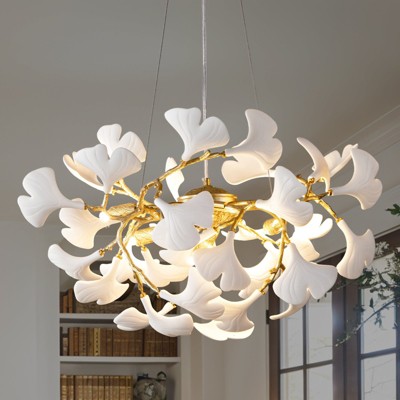 21-47”Ceramic Leaf Chandeliers