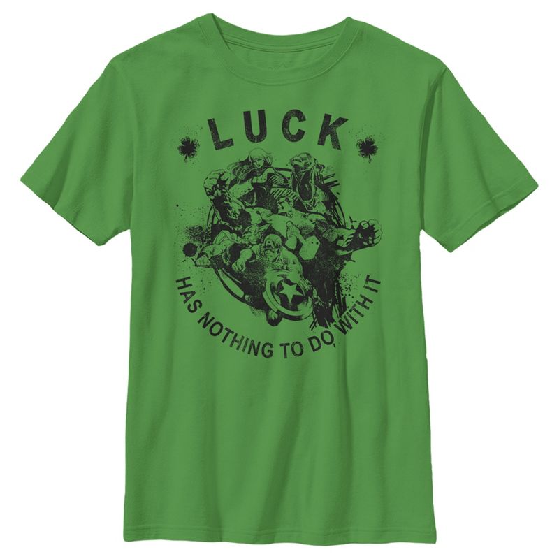 Boy's Marvel Avengers St. Patrick's Day Luck has Nothing to Do With It T-Shirt, 1 of 5