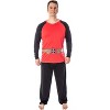 Marvel Men's Deadpool Superhero Costume Raglan Top And Pants Pajama Set Deadpool - 2 of 4
