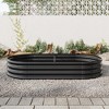 Chic Crate Large Oval Metal Raised Garden Bed for Outdoor Vegetables, Flowers & Plants – Black Planter Box - 2 of 4