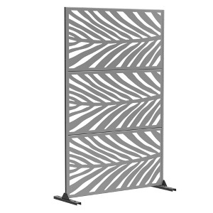 Dovelina Metal Outdoor Privacy Screen Freestanding Patio Decorative Screens - 72"x47", Gray, Frank - 1 of 4