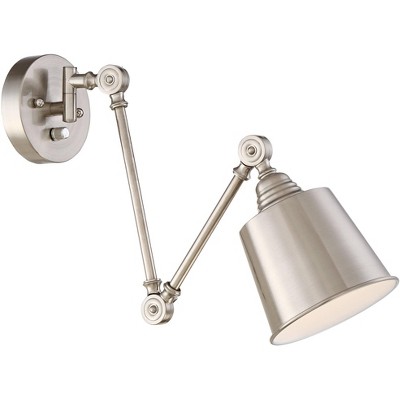 Mendes Brushed Nickel Adjustable Swing Arm Wall Lamp Set