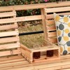 Syemin Patio Accent Chairs, Wooden Double Swing with Metal Chain for Lawn and Garden, Brown, 82.75" * 45.25" * 68" - 3 of 4