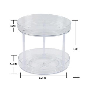 LunaLulinlk 2 Tier Lazy Susan Turntable Spice Rack Organizer for Kitchen Cabinet, Decorative Trays for Cupboard, Pantry - 1 of 4