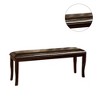 Simple Relax Padded Leatherette Seating Bench in Dark Cherry - 3 of 4
