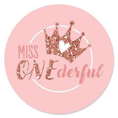 Big Dot Of Happiness 1st Birthday Little Miss Onederful - Girl First ...