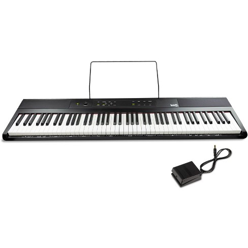 Rockjam 61-Key Keyboard Piano Kit with Keyboard Stand, Sheet Music Stand,  Piano Note Stickers & Lessons 