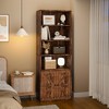 Orieon 71.4" Bookshelf with Barn Doors, 6-Tier Wooden Bookcase with Storage Cabinet and Open Shelves, Freestanding Display Shelf for Living Room - 3 of 4