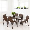 Mshliw 7-Piece Patio Dining Set, Outdoor Dining Set with Plastic Chairs and Steel Table, Brown, for Garden, Patio, and Indoor Use - 3 of 4