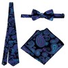 Gioberti Men's Formal 4pc Metallic Paisley Vest Necktie Bowtie and Pocket Square - 3 of 4