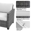 6 Pieces Outdoor Sectional Sofa Set with Dining Table & Thickened Cushions, All-Weather PE Wicker Furniture for Garden Lawn Deck - 3 of 4