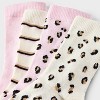 Girls' 4pk Leopard Super Soft Crew Socks - Cat & Jack™ Pink - 3 of 3