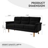 XIZZI 3 Seater Sofa Couch with Deep Seats, Modern Upholstered Sofa with Armrests, Comfy Couches for Living Room, Bedroom and Office - 3 of 4