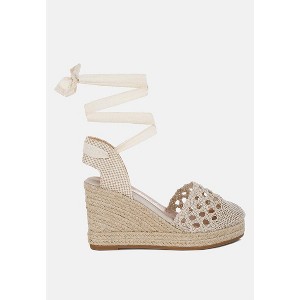 Sea Breeze Woven Lace-Up Espadrille Wedges Women - 1 of 4