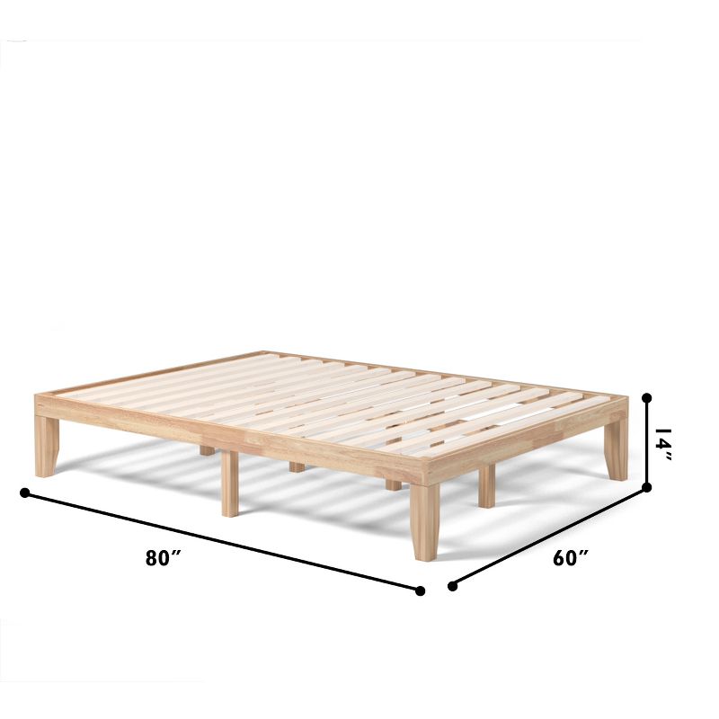 Costway Queen Size 14 in Wooden Bed Frame Mattress Platform Wood Slats Support EspressoNatural, 2 of 11
