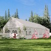 Heavy Duty Party Tent, Outdoor Event Canopy, PE & Steel Frame with Removable Sidewalls, Waterproof UV Resistant White, Wave/Straight Edge - 2 of 4