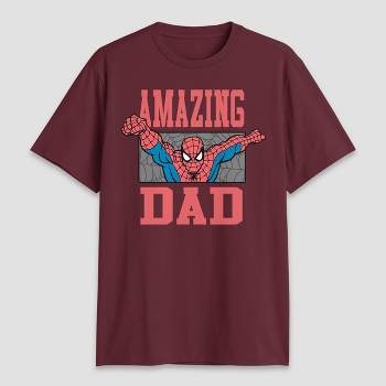 Men's Marvel Spider-Man Amazing Dad Short Sleeve Graphic T-Shirt - Maroon