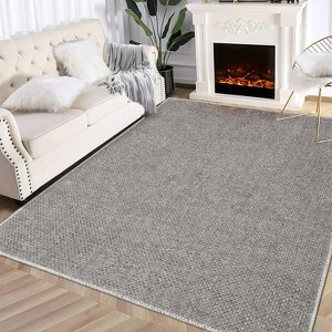 Area Rug for Living Room Bedroom Modern Solid Indoor Carpet Non-Slip Low Pile Machine Washable Kids Room Accent Simple Carpet No-Shedding - 1 of 4