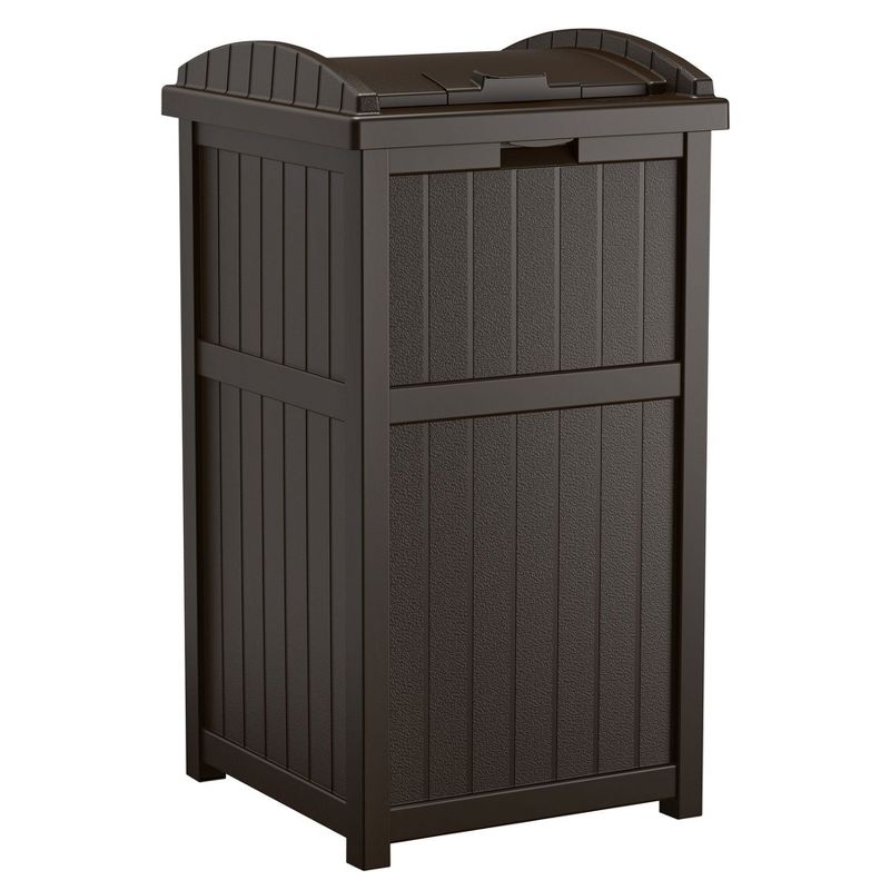 Suncast 33 Gal Hideaway Outdoor Trash Can and 73 Gal Waterproof Outdoor Deck Box, 2 of 7
