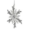 Northlight Glitter Snowflakes Christmas Ornaments - 6" - White and Silver - 4ct - 4 of 4