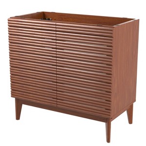 JONATHAN Y VAN1004 Calandre 20 in. W x 18 in. D x 33 in. H Thin Linear Slat Modern 2-Shelf Bath Vanity Cabinet Only (Sink Basin not Included) - 1 of 4