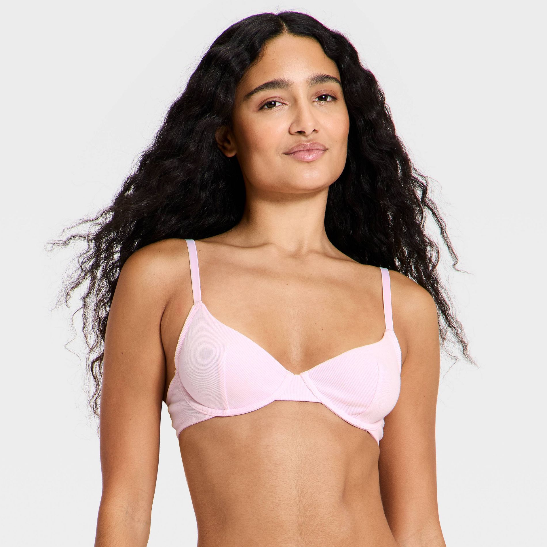 Women's Unlined Ribbed Demi Bra - Wild Fable™