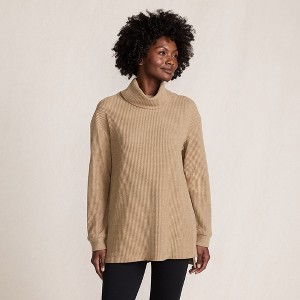 Lands' End Women's Long Sleeve Waffle Cowl Neck Tunic - 1 of 4