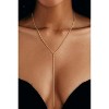 Adjustable Y-Lariat Body Chain | 14K Gold/Silver Layered Dangle Necklace - Bohemian Beach Décolleté Jewelry for Her - 4 of 4