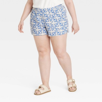 Women's Mid-Rise Linen Pull-On Shorts - Universal Thread™