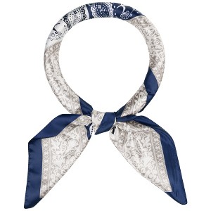 Elerevyo Women's Satin Large Paisley Contrast Color Silk Square Scarf Head Wrap Bandanas 35.4" X 35.4" - 1 of 4