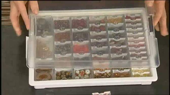 Bead Storage Solutions Assorted Glass and Clay Beads Set with Plastic See-Through Stackable Tray Organizer, 2 of 8, play video