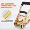VEVOR Ratchet Tie Down Straps (4PK), 5000 lb Break Strength, Double J Hook Includes 4 Premium 2" x 15' Rachet Tie Downs with Padded Handles, Yellow - 3 of 4