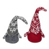 Northlight Gnomes with Nordic Hats Christmas Ornaments - 7" - Red and Gray - Set of 2 - 4 of 4
